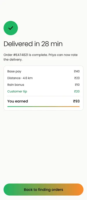 Eatato app: Delivered