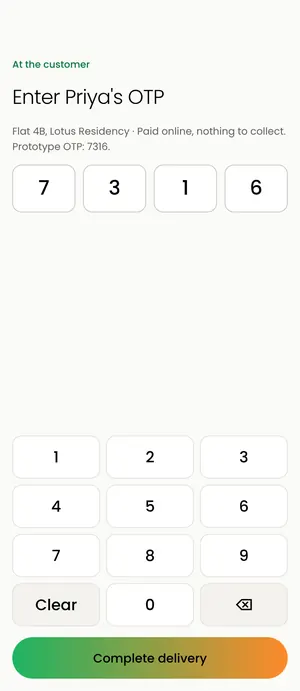 Eatato app: Customer OTP