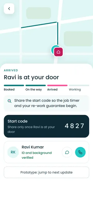 Findar app: Ravi is at your door