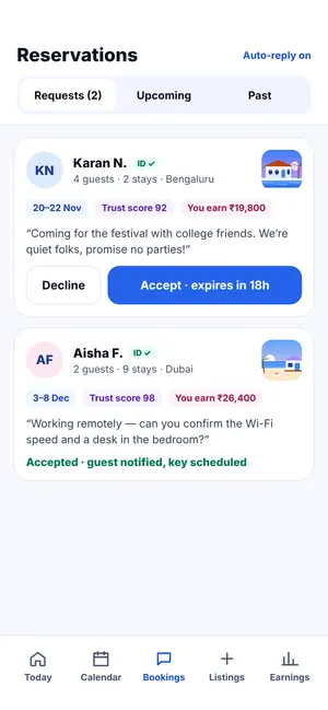 FindMy Stay app: Request accepted