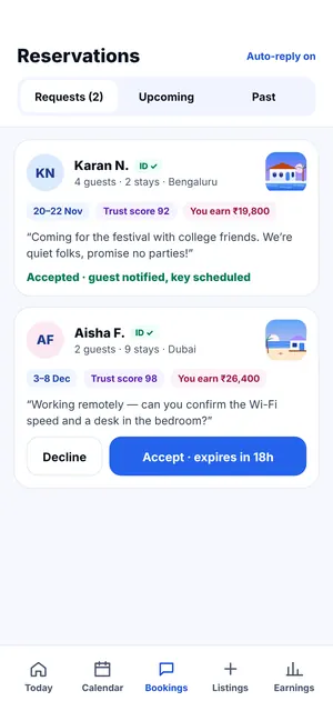 FindMy Stay app: Request accepted