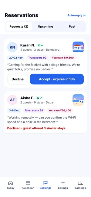 FindMy Stay app: Request declined