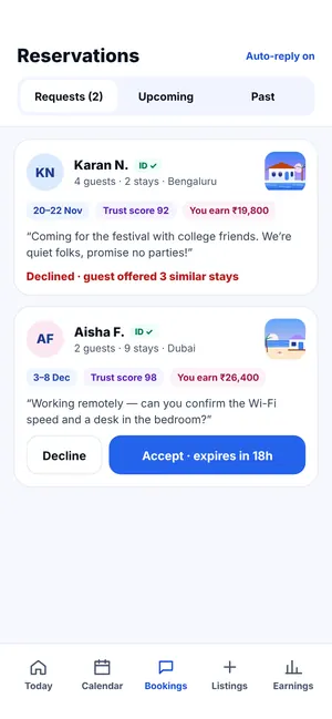 FindMy Stay app: Request declined