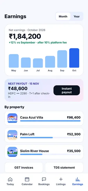 FindMy Stay app: Earnings and payouts