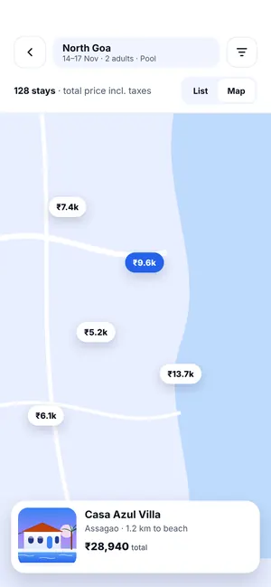 FindMy Stay app: Map view