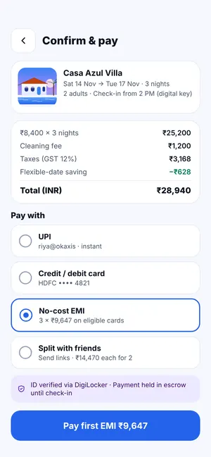 FindMy Stay app: No-cost EMI