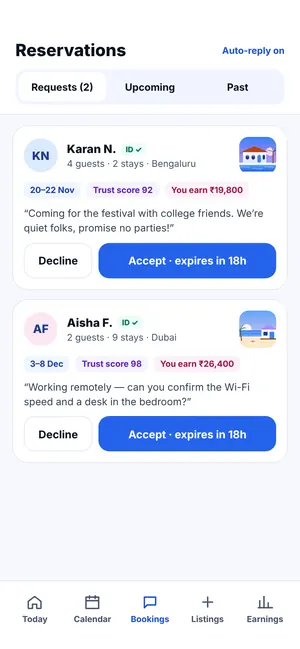 FindMy Stay app: Reservations