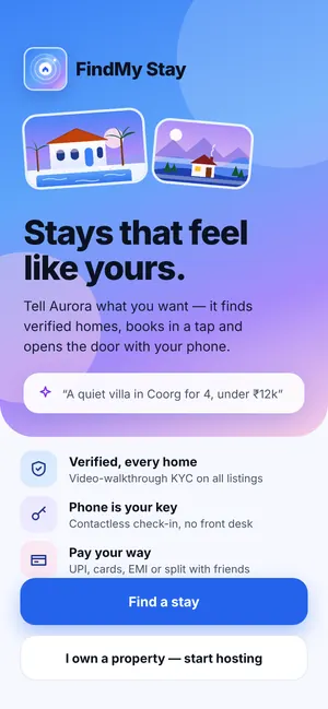 FindMy Stay app: Welcome