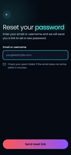 Pluto app: Reset your password
