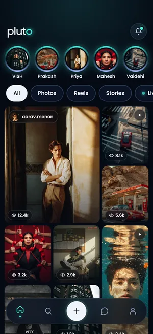 Pluto app: Home