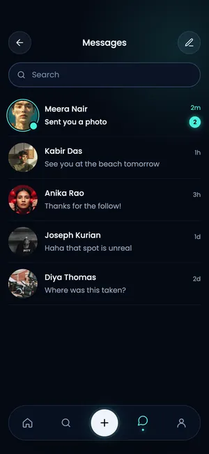 Pluto app: Messages