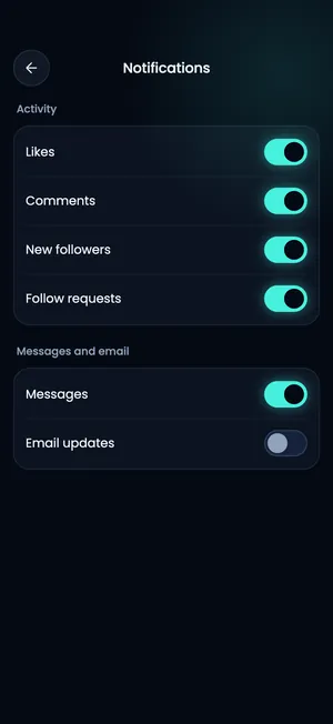Pluto app: Notification settings