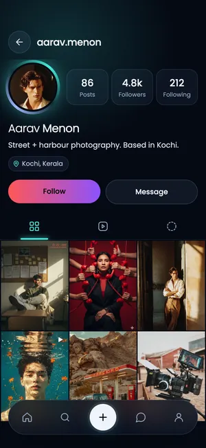 Pluto app: Aarav's profile