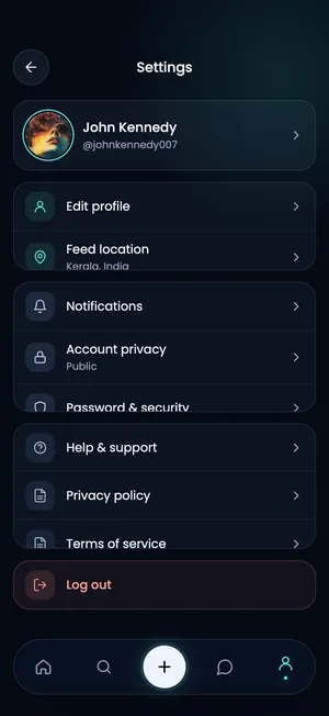 Pluto app: Settings