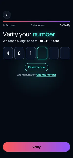 Pluto app: Verify your number