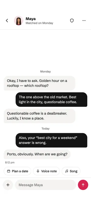 Venus app: Conversation