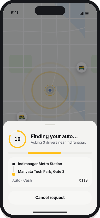 Finding a driver with a countdown