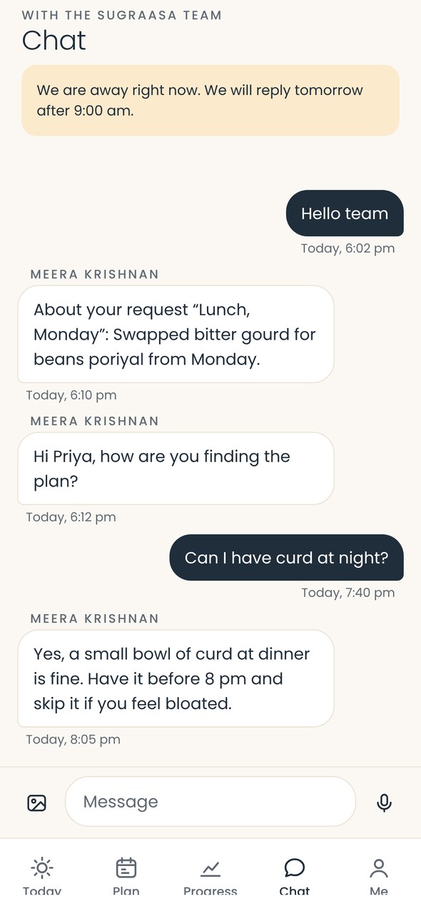 Chat with the Sugraasa team