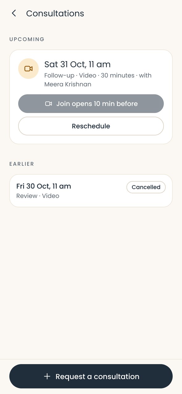 Upcoming and past consultations