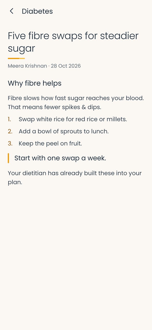 An article from the dietitian
